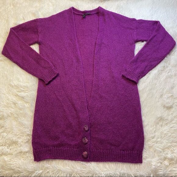 Stile Benetton Purple Knit Button Front Cardigan - Picture 1 of 6